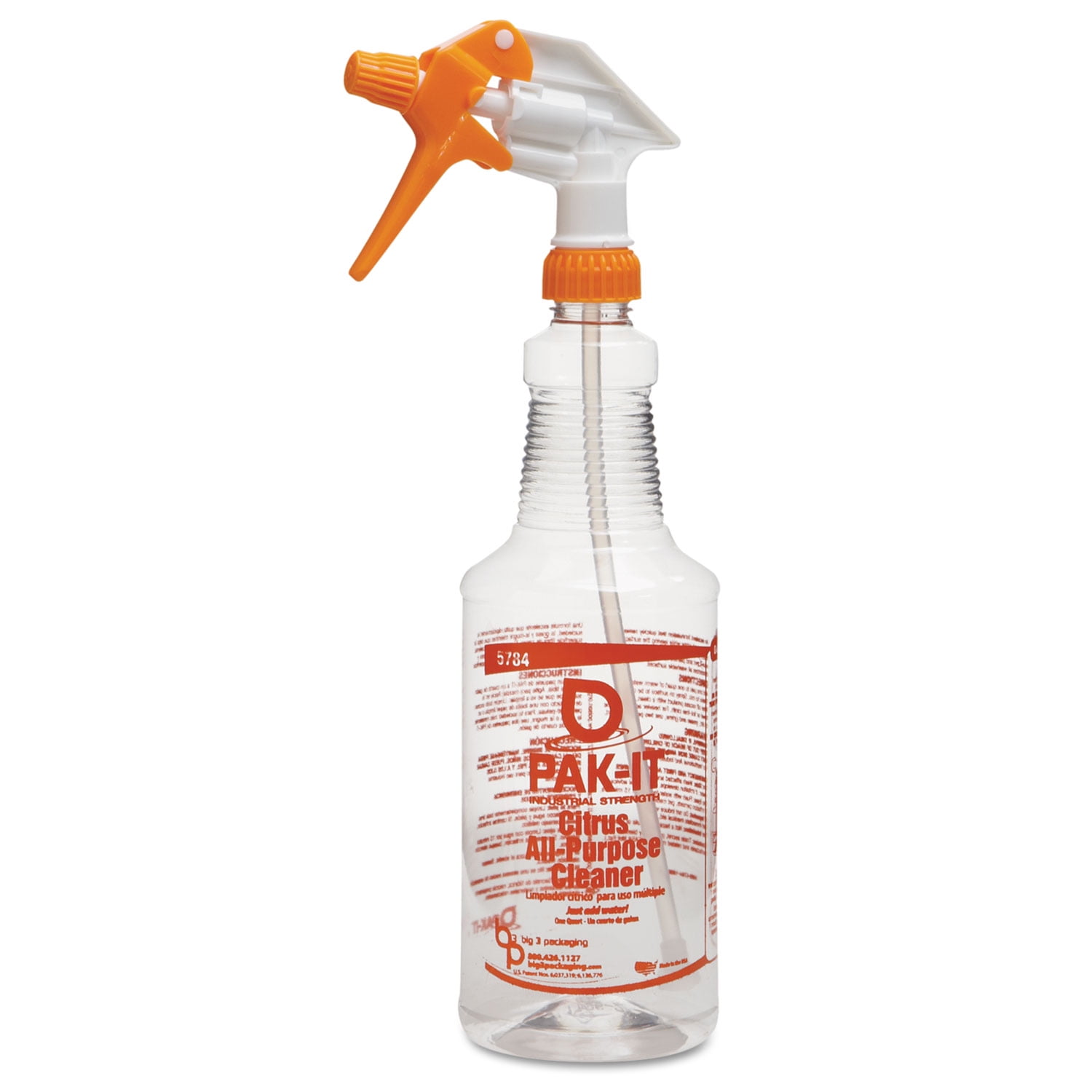 PAKIT ColorCoded TriggerSpray Bottle 32oz Orange Citrus AllPurpose