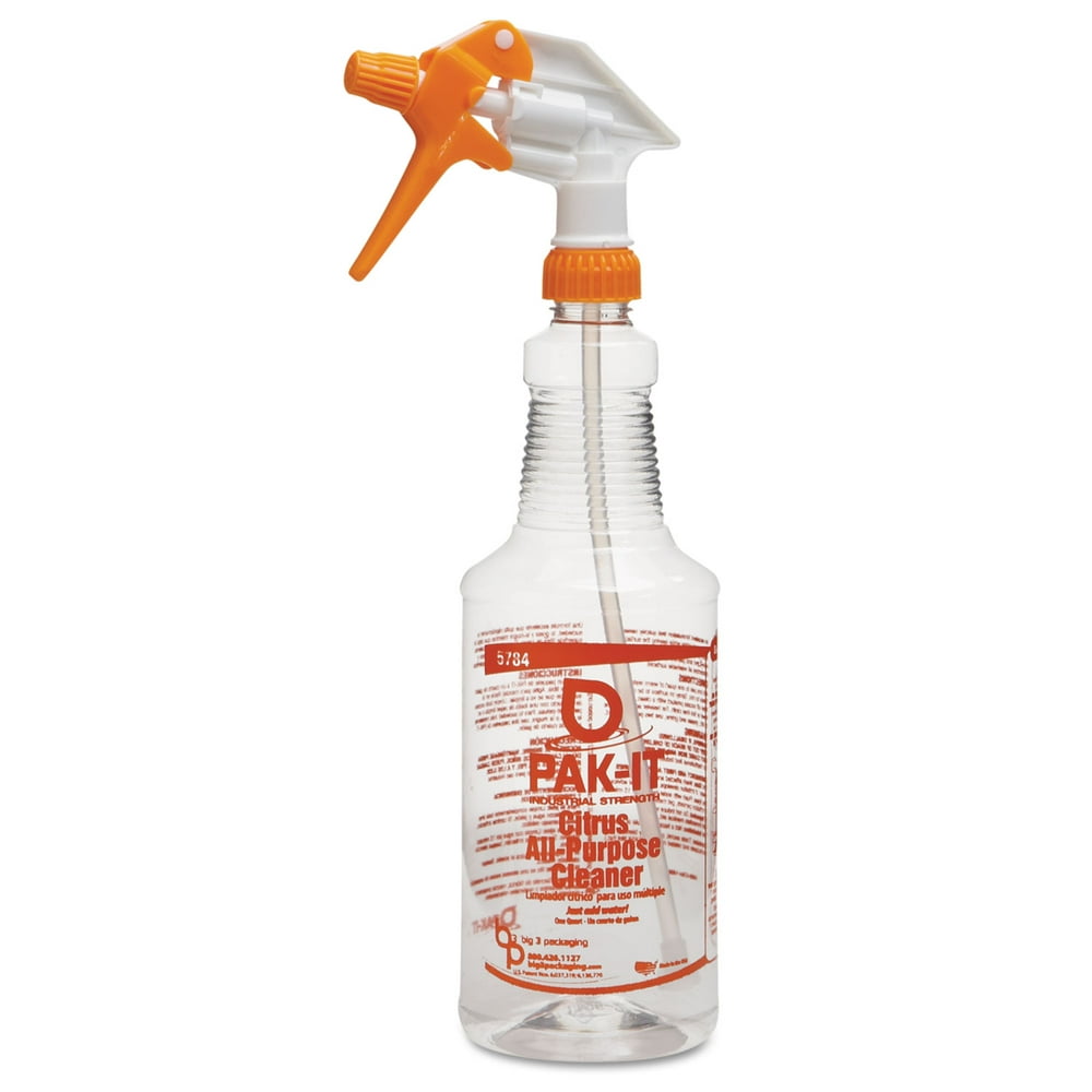 PAKIT ColorCoded TriggerSpray Bottle 32oz Orange Citrus AllPurpose