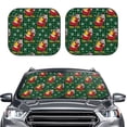 thumbnail image 2 of Bingfone Vintage Santa Skiing Green Plaid Windshield Sun Shade 2-Piece Foldable Car Front Window Sunshade for Most Sedans SUV Truck - Large, 2 of 7