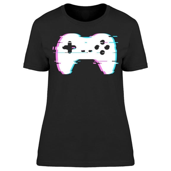 Glitched Icon Gamepad T-Shirt Women -Image by Shutterstock, Female XX-Large