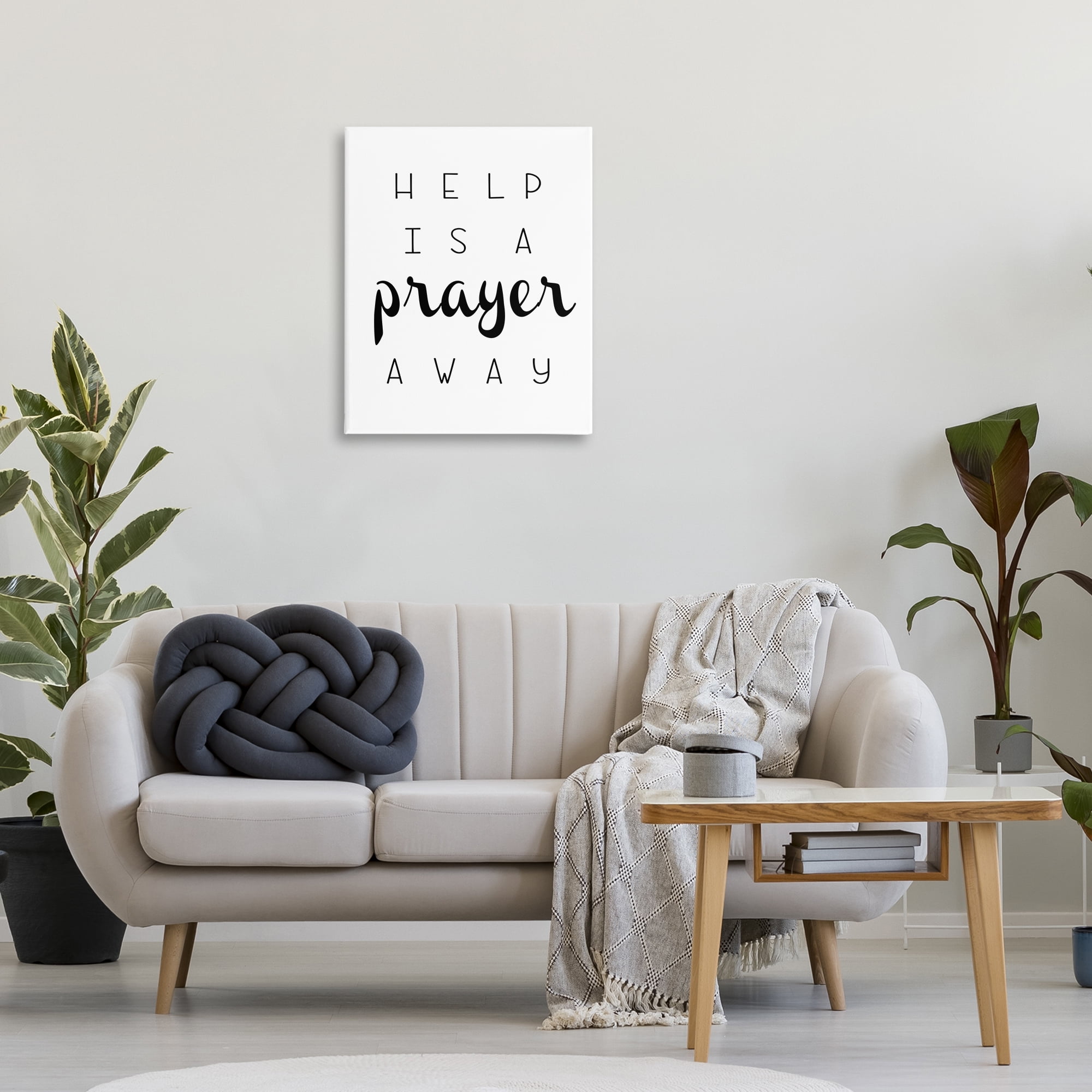 Stupell Industries A Prayer Away Sentiment Religious & Spiritual Painting Wrapped Canvas Art Print Wall Art, 24 x 30