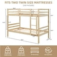 thumbnail image 4 of Aukfa Twin over Twin Bunk Bed, Wooden Bunk Bed with High Guardrail for Kids/Teens and Dorm Room/Guest Room, Oak, 4 of 8