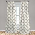 thumbnail image 5 of Ambesonne Cactus Curtains, Doodle Exotic Plant, Pair of 28"x63", Cream Black, 5 of 5