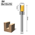 thumbnail image 2 of 1PC Woodworking Bearing Trimmer 6mm Handle Alloy Straight Edge Milling Cutter Computer Engraving Machine Slotting Tool, 2 of 7