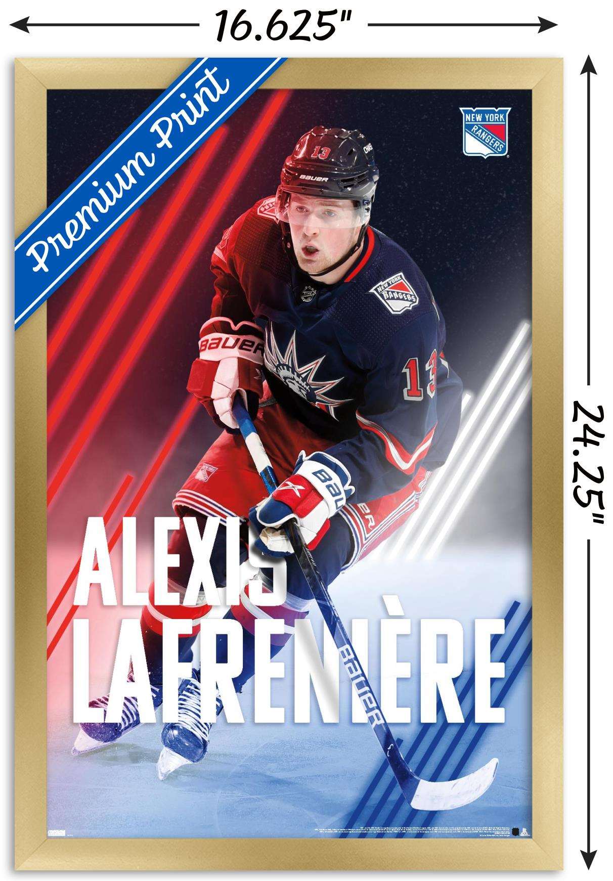 NHL New York Rangers - Alexis Lafrenière 20 Wall Poster, 14.725" x 22.375", Framed
