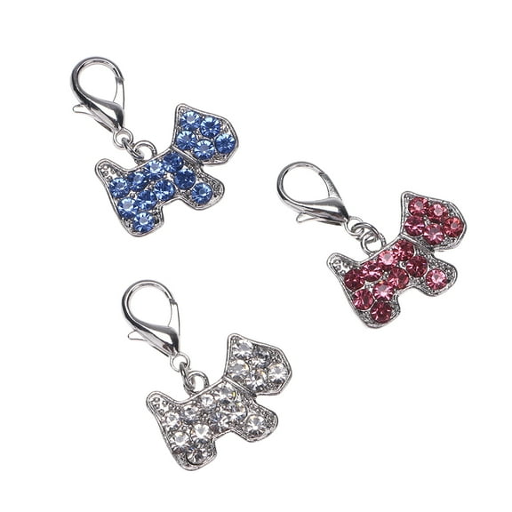 Supvox 3Pcs Charms for Dog Collars Alloy Pendant Dog Collar ID Tag Assorted Color