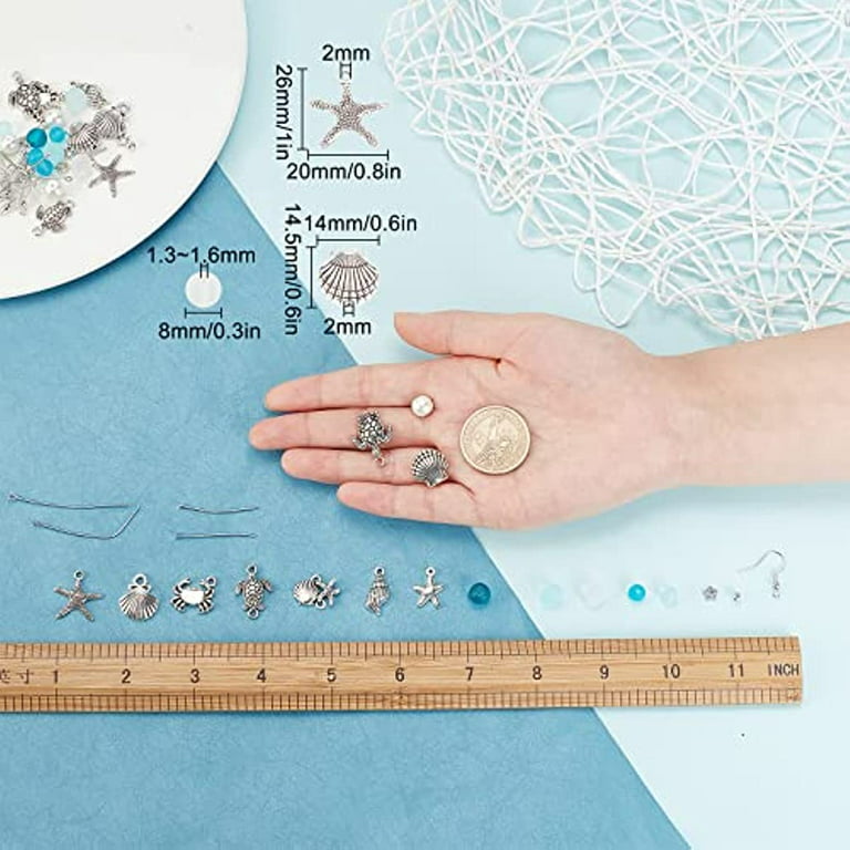 DIY 8 Pairs Star Moon Sun Dangle Earrings Making Kit Turquoise