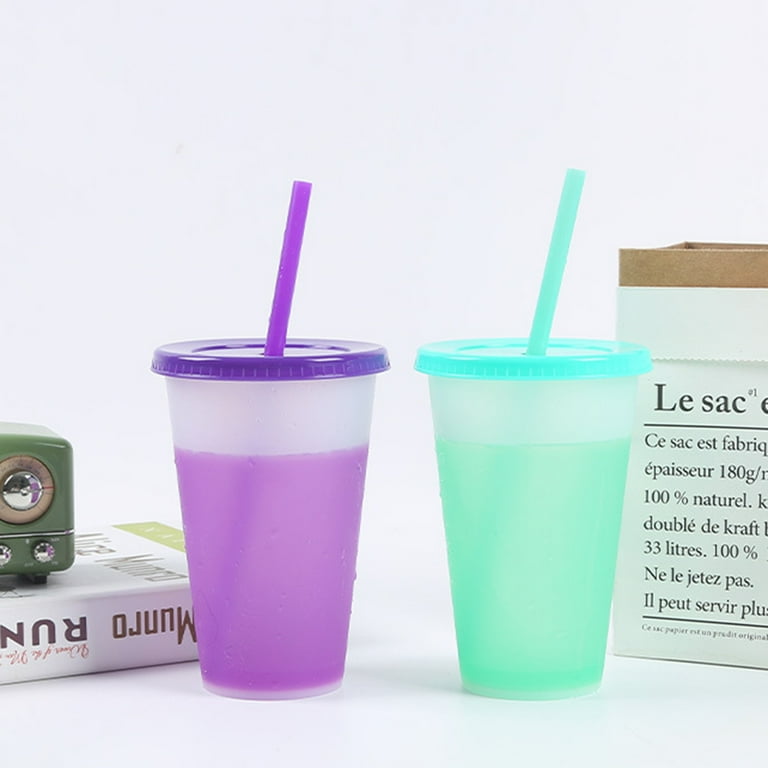 Cheers US 480ML Color Changing Tumbler Cups with Lids Straws