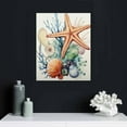 thumbnail image 4 of COMIO  Coastal Wall Art Canvas Paintings Shell Starfish Coral Conch Picture Watercolor Art Wall Decor Framed Prints Artwork for Home Bathroom Kitchen Office Living Room, 4 of 4