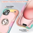 thumbnail image 5 of SUPNICE Shockproof Cell Phone Case with 360° Rotating Ring Kickstand for iPhone 15, Rainbow Pink, 5 of 8