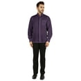 thumbnail image 4 of Bestman Solid Long Sleeve Shirt For Mens Front Double Button Placket Chinese Collar Shirt, 4 of 7
