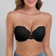 thumbnail image 2 of IQOGKRN Women Strapless Wireless Push Up Bra High Support Non Slip Bustier Breathable Invisible Front Clasp Strapless Comfort Bra Black L, 2 of 9
