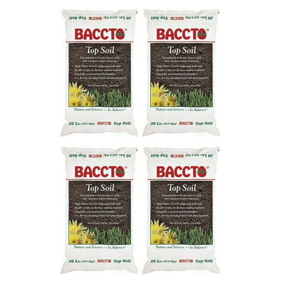 Michigan Peat 1550P Baccto Top Soil with Reed Sedge, & Sand, 50 Lb (4 Pack)
