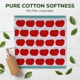 thumbnail image 4 of Unique Bargains 4Pcs Fruit Printed Cotton Soft Absorbent Face Cloths Red 13" x 13", 4 of 6