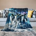 thumbnail image 2 of Orinice Penguins Starry Night Warm Lightweight Blanket Soft Fleece Blankets All Seasons Decor Cow Gifts Blanket 40x50in, 2 of 6