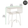 thumbnail image 2 of mDesign Steel Side/End Table Nightstand with Storage Shelf Basket - Matte Satin, 2 of 6
