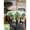 thumbnail image 6 of Square Outdoor Tablecloth with Umbrella Hole Happy St. Patrick's Day Outside Table Cloth Waterproof Patio Table Cover Green Gnomes Lucky Leaves Clovers Zipper Tablecloths for Picnic 54x54 Inch, 6 of 8