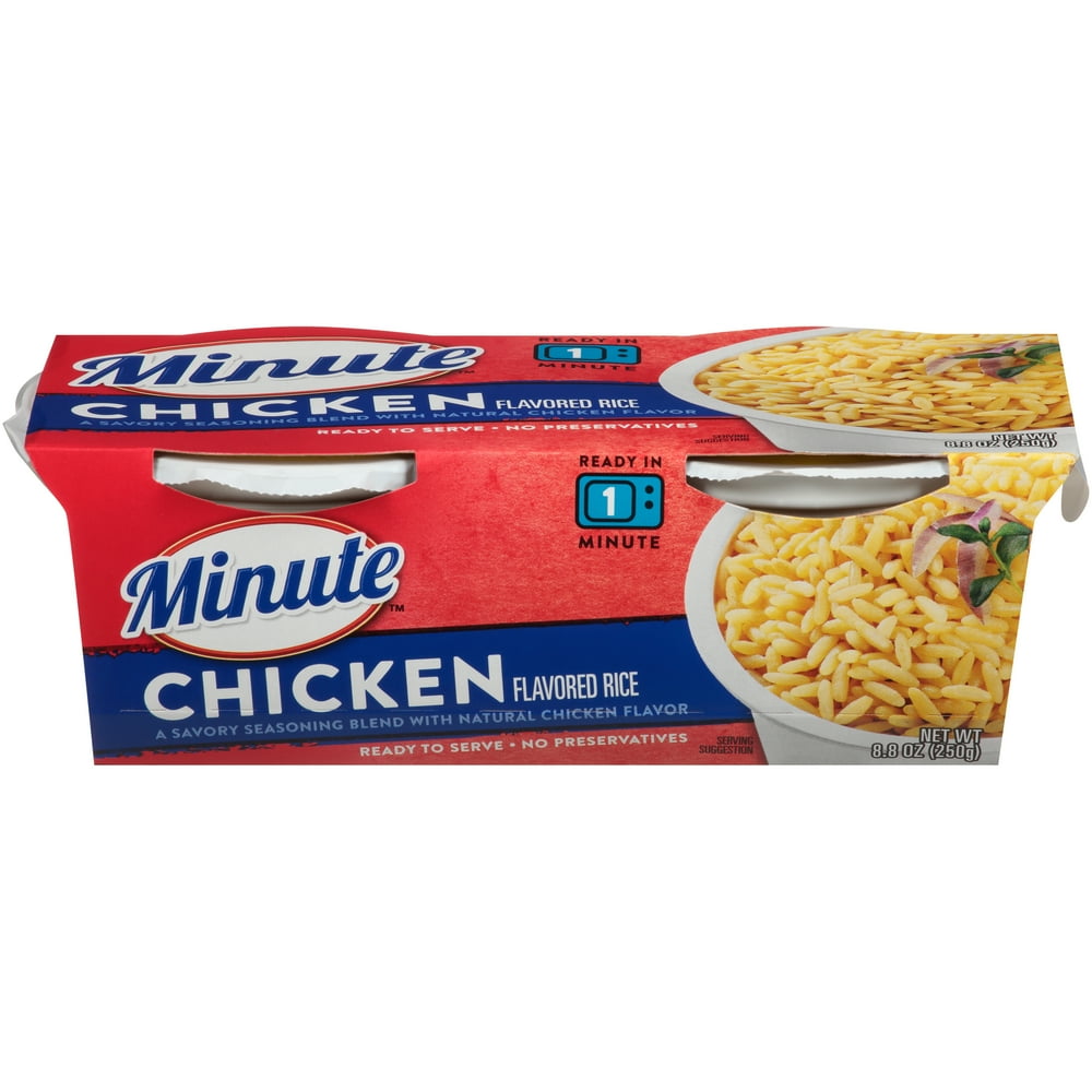 Minute Ready to Serve Chicken Flavored Rice, Quick & Easy Cups, 4.4 oz, 2 Ct