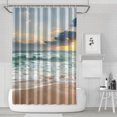 thumbnail image 1 of Surface de Plage Scène de Ciel Colorée (5) Rideaux de Douche Imperméables, Doublure de Rideau en Polyester Simple, Doublures de Rideau avec Crochets en Plastique 72x72 Pouces, 1 of 4