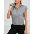 thumbnail image 6 of Sociala Sleeveless Turtlenecks Sweater Vest for Women Lightweight Knit Full Zip Sweater Tops, 6 of 7