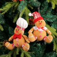thumbnail image 3 of Muñecos de peluche de hombrecito de jengibre navideño, lindas y suaves figuras de hombrecito de jengibre para niño y niña con gorro de chef, adornos navideños colgantes para puerta, ventana, mesa, árb, 3 of 7