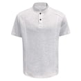 thumbnail image 2 of Men's Polo Henley Shirt Moisture Wicking Quick Dry Summer Casual Short Sleeve Pique Cotton Jersey Golf Shirts Big and Tall Size M-5XL Gray, 2 of 9
