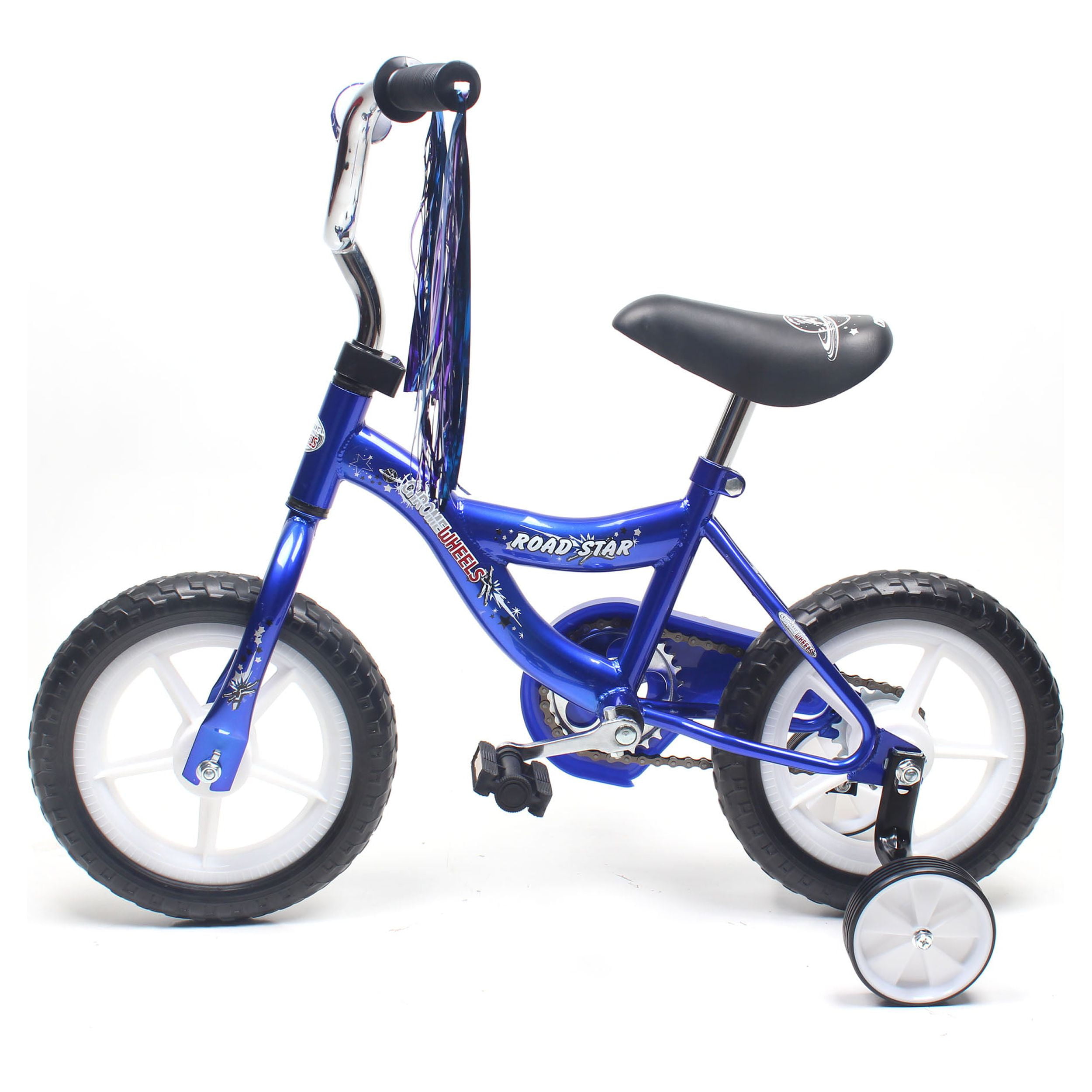 Wonder Wheels BMX 12 In. Kid's Bike for 2-4 Years Old, Bicycle for Girls with Front Basket with EVA Tires, Training Wheels and Coaster Brake, Blue