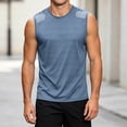 thumbnail image 6 of LEKWK Mens Cooling Shirt Sleeveless Athletic Crewneck Textured Mesh Panel Tank Top Lightweight Breathable Quick Dry Tees Workout Gym Running Tops Blue XXXXXL, 6 of 6