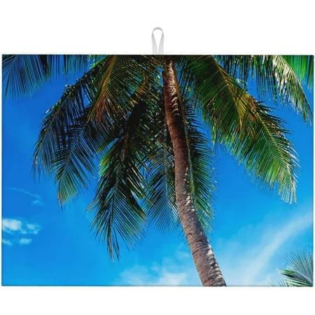 

Coconut Tree Dish Drying Mat For Kitchen Counter Large Absorbent Dish Drainer Super Absorbent Microfiber Dish Drying Pad 18x24 Inch