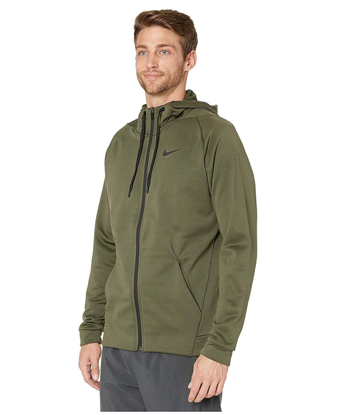 Men's Jumper Nike Dri-Fit Hoodie Full Zip - medium olive/black, Tennis  Zone