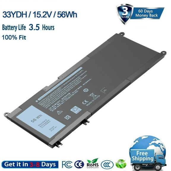 33YDH Battery For Dell Latitude 3380 3480 3490 3580 3590 Inspiron 7577 7586 56Wh