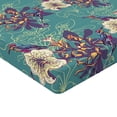 thumbnail image 4 of Ambesonne Petunia Pattern Fitted Sheet, Colorful Wings Art, California King, Sea Green Quartz and Mustard, 4 of 5