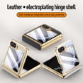 thumbnail image 2 of Nalacover Slim Case for Samsung Galaxy Z Flip 6 with Electroplated Hinge Protection Front Screen Film Cover, Plain PU Leather Shockpproof Anti-Scratches Case for Galaxy Z Flip 6,Black, 2 of 8