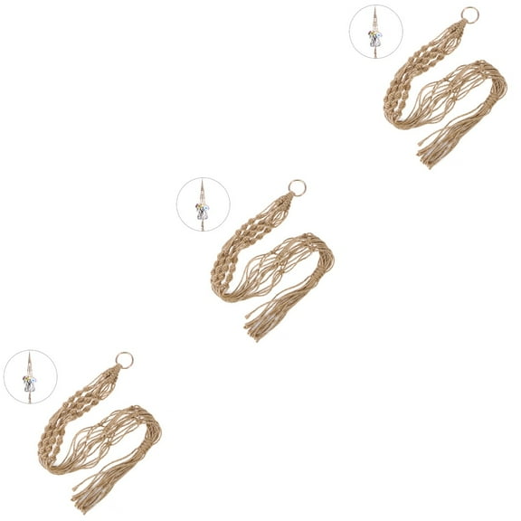3-Pack Cotton Macrame Cord Rope for Plant Hangers and Outdoor Decor, Includes 1 Rope for Crafting and Gardening