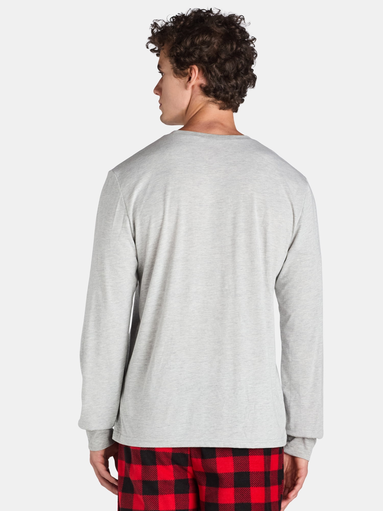 Jolly Jammies Men's Holiday Grey Christmas Matching Family Pajamas Set, 2-Piece, Sizes S-2XL