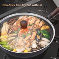 thumbnail image 2 of Iron Fry Pan with Lid Non-Stick Wok Saucepan Cookware Flat Bottom Kitchen Cooking Pan Food Cooker Fast Heat-up, 2 of 7