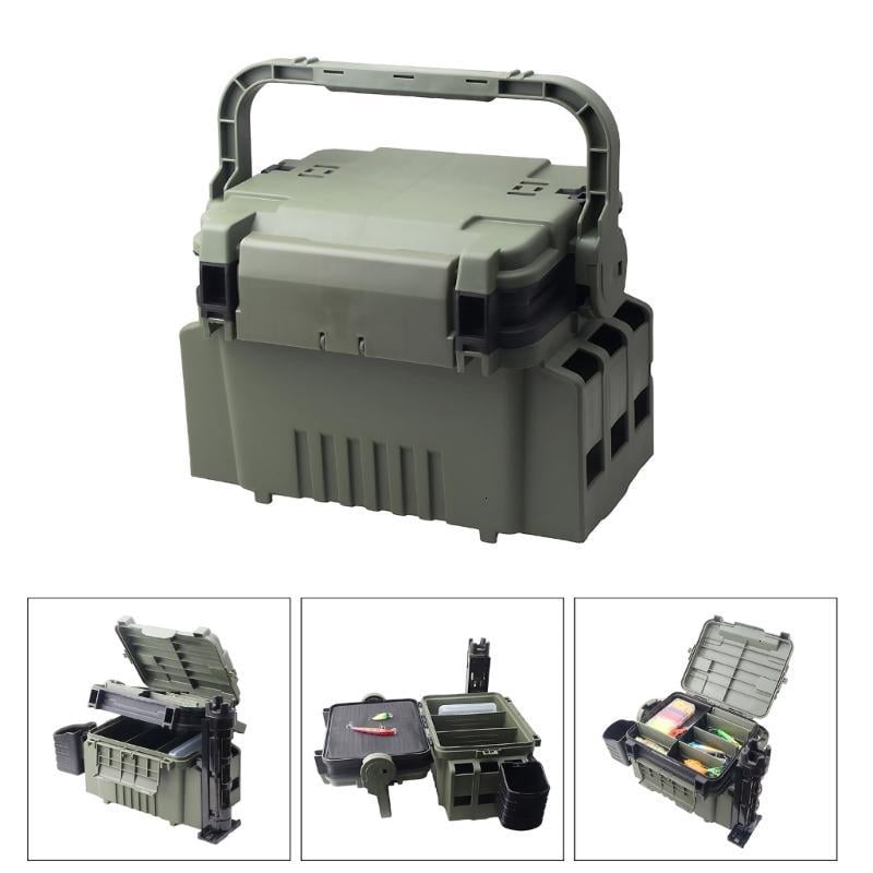 CEORPER Double Layer Fishing Tackle Box Placing Baits Tackle Box Waterproof Portable