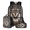 Aztec Tribal Wolf, variant on ZUXONGSY Highland Cattle American Flag Sunflower Print Backpack Set for Girls Boys 3 In 1 School Bookbag Set Travel Rucksack Insulated Lunch Bag Pencil Case, Lightweight Bookbag Satchel