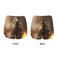 thumbnail image 3 of Balery Apocalyptic Skull Soldier Pantalones cortos deportivos para mujer con forro y dos bolsillos, elásticos, para entrenamiento, gimnasio, yoga-Large, 3 of 7