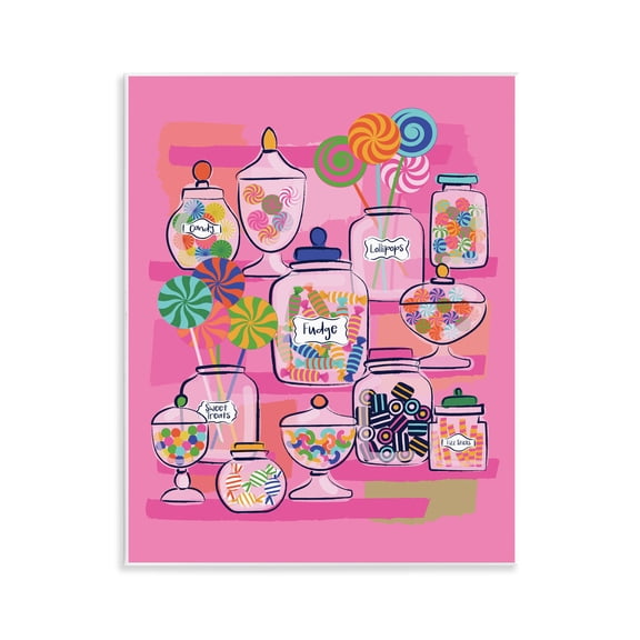 Stupell Industries Bright Candy Jars Food & Beverage Painting Unframed Art Print Wall Art, 11 x 14