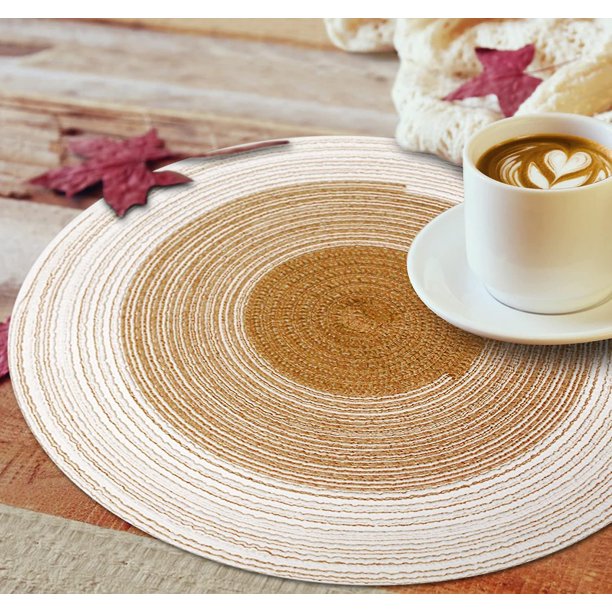 Juego de mesa de Comedor YONGSHENG 6 manteles individuales Redondos 36 cm