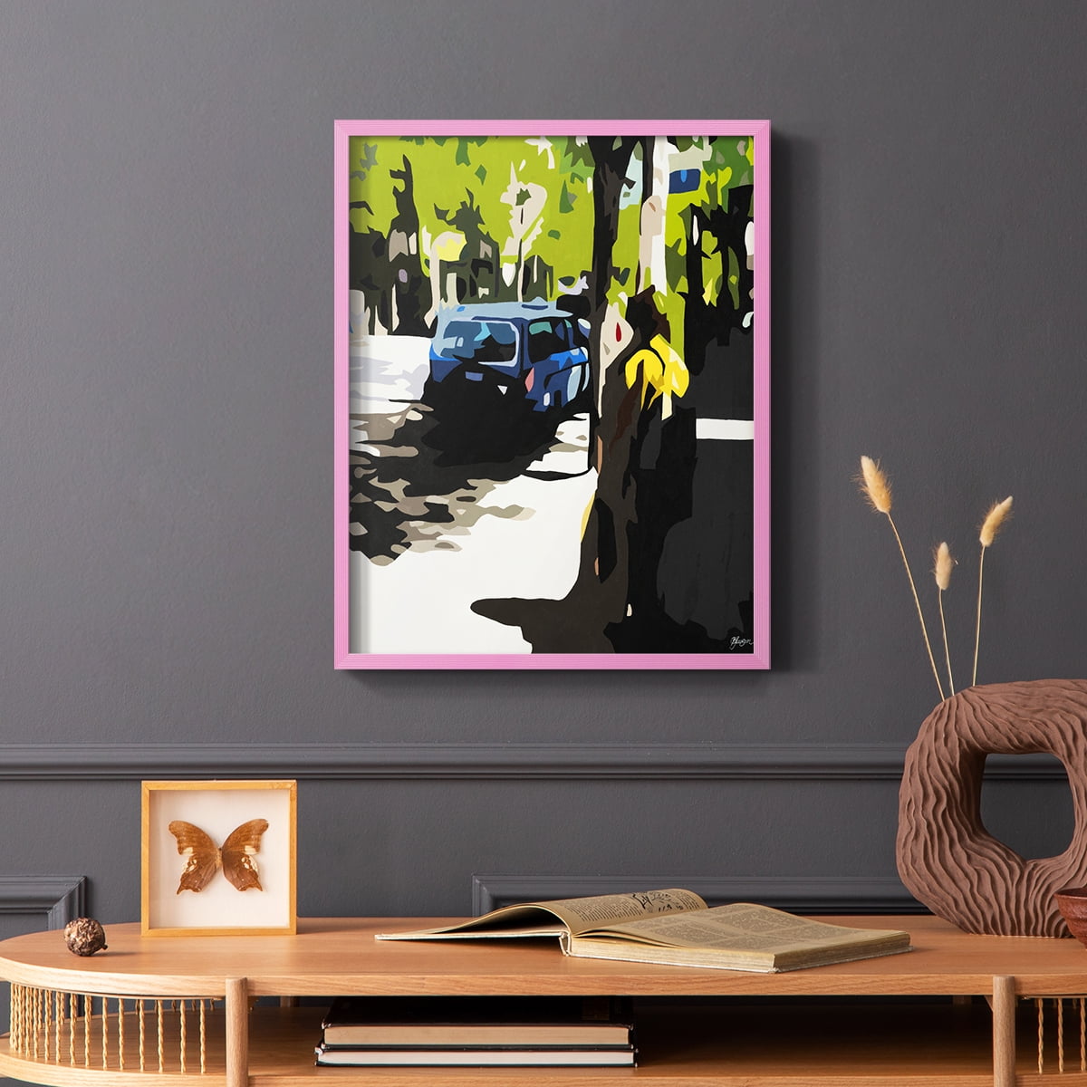 A Volvo in Ballard in Paper Solid Wood 11 x 14 Framed Print
