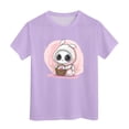 thumbnail image 4 of ZTKWD Kids Girls Cotton Crew Neck Shirt Casual Solid Plain Short Sleeve Tees Assorted Colors 90-160 Easter, 4 of 4