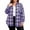 h646_Purple, variant on Zormilly Button Down Shirts for Women Plus Size Long Sleeve Collared Plaid Shirts with Pockets Loose Checkered Blouses, L-5XL