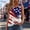 Blue, variant on 250 Anniversary USA Tank Top for Women V Neck Sleeveless Patriotic Print 4th of July Outfit 1776-2026 Tshirt Gift