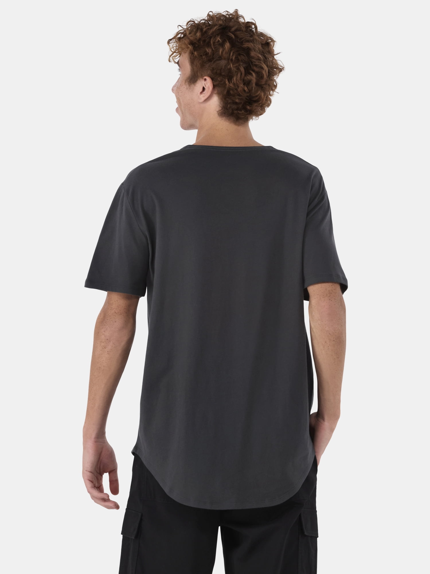 No Boundaries Men's & Big Men's Longline Curved Hem Elongated Tee Shirt, 2-Pack, Sizes XS-5XL