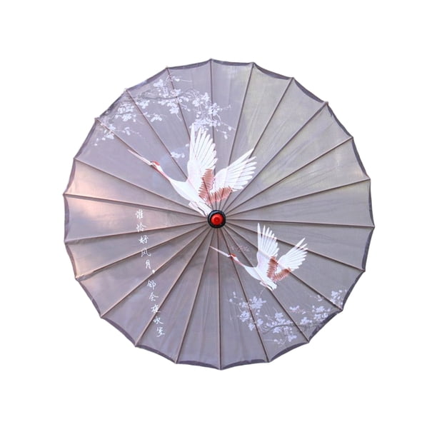 Matsuzay Paraguas de tela de seda, estilo chino tradicional, papel al óleo, danza clásica femenina, sombrilla decorativa, disfraz, accesorios de Paraguas de lluvia Tipo 9 Matsuzay HA073075-11