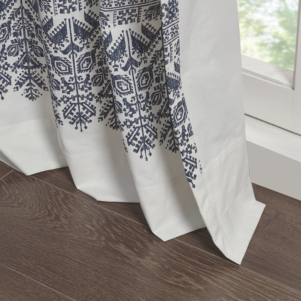 MAYEERTY Cotton Printed Curtain Panel with Chenille detail and Lining(Only 1 Pc Panel)