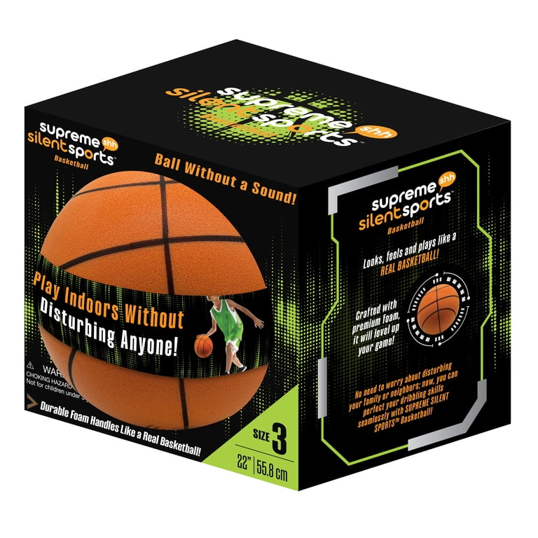 Supreme Silent Hoops Indoor Mini Basketball, Size 3, Premium Foam