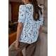 thumbnail image 2 of Blusa PRETTYGARDEN de encaje de manga corta para mujer, azul claro, 2 of 6